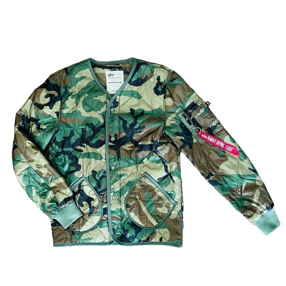 Alpha Industries Light Puffer Jacket Camo Size Extra Small